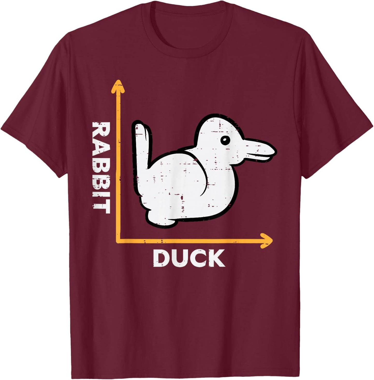 Rabbit Duck Graph Funny Optic Visual Illusion Men Women Kids T-Shirt - T-Shirt | Maroon
