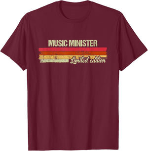 Vintage Music Minister Limited Edition T-Shirt - T-Shirt | Maroon