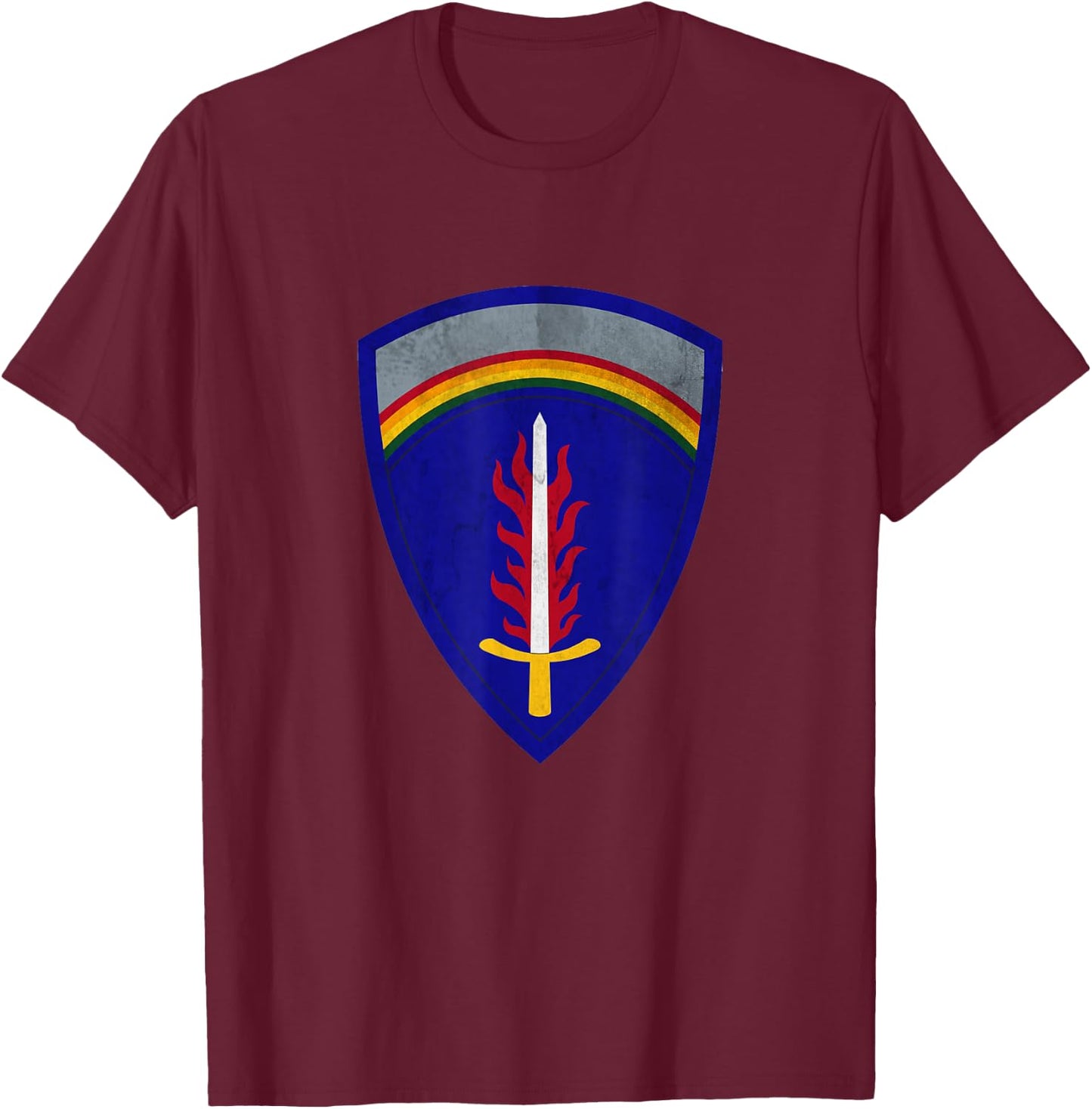 USAREUR-AF Europe and Africa Military Veteran Papa Christmas T-Shirt - T-Shirt | Maroon