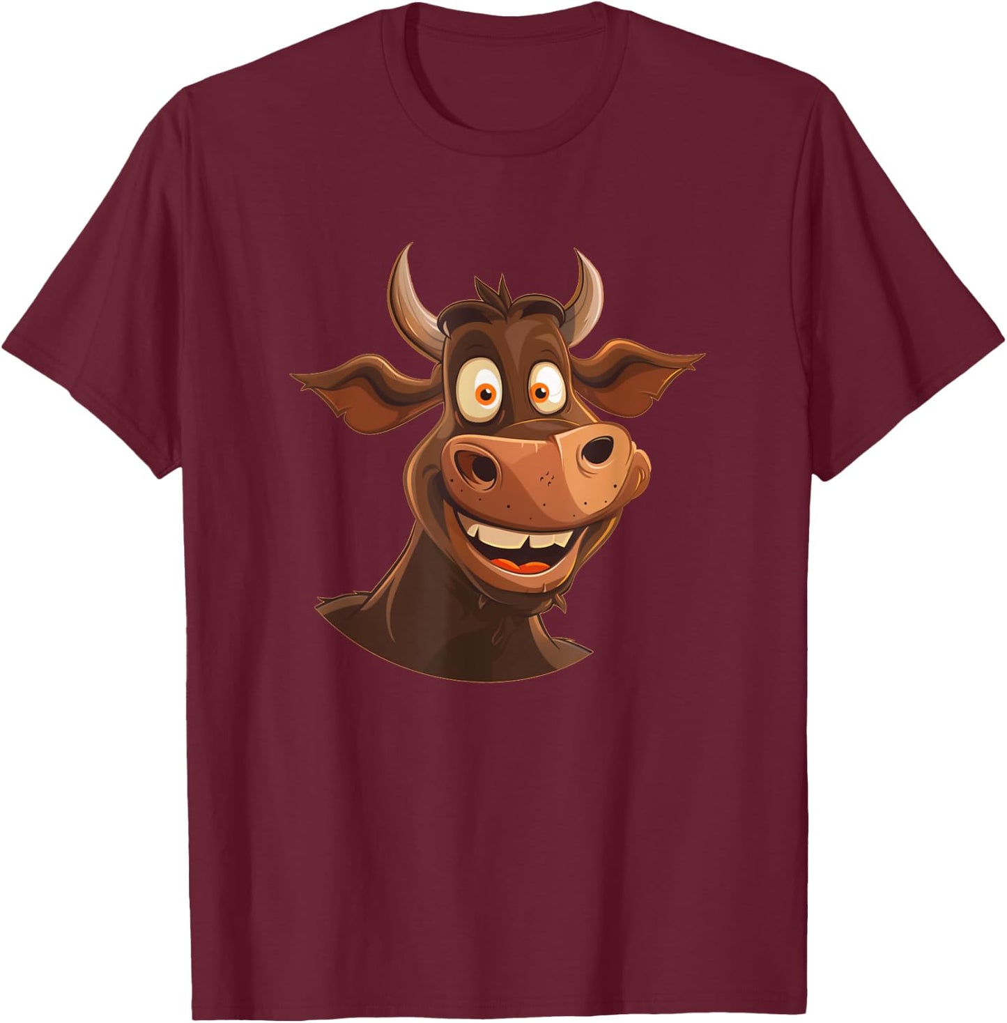 Bullock Costume for funny Faces Lovers and Cattle Fans T-Shirt - T-Shirt | Maroon