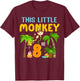This Little Monkey Is 8 Jungle Animal 8th Bday 8 Years Old T-Shirt - T-Shirt | Maroon