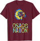 Osage Tribal Nation Flag | Native American | Headdress T-Shirt - T-Shirt | Maroon