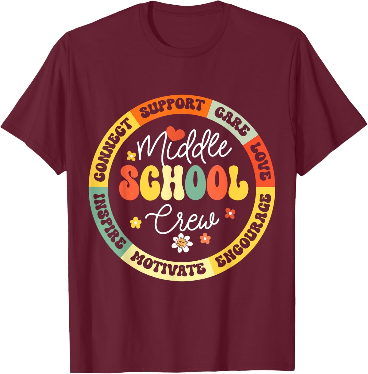 Middle School Crew Back To School For Teacher T-Shirt - T-Shirt | Maroon