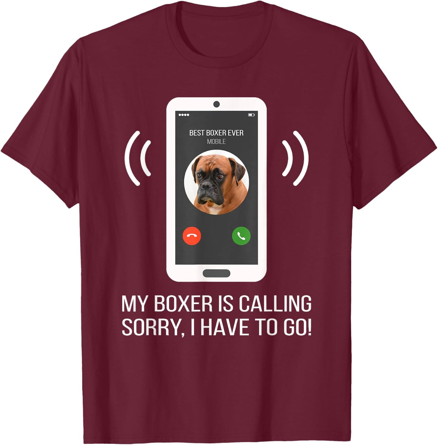 Funny Boxer Dog T-Shirt - T-Shirt | Maroon