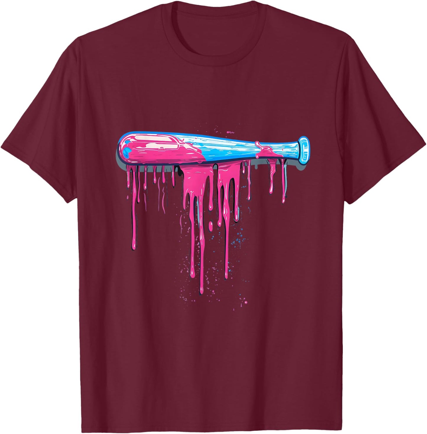 Baseball Bat with Sprinkles Drip Cool Boys T-Shirt - T-Shirt | Maroon