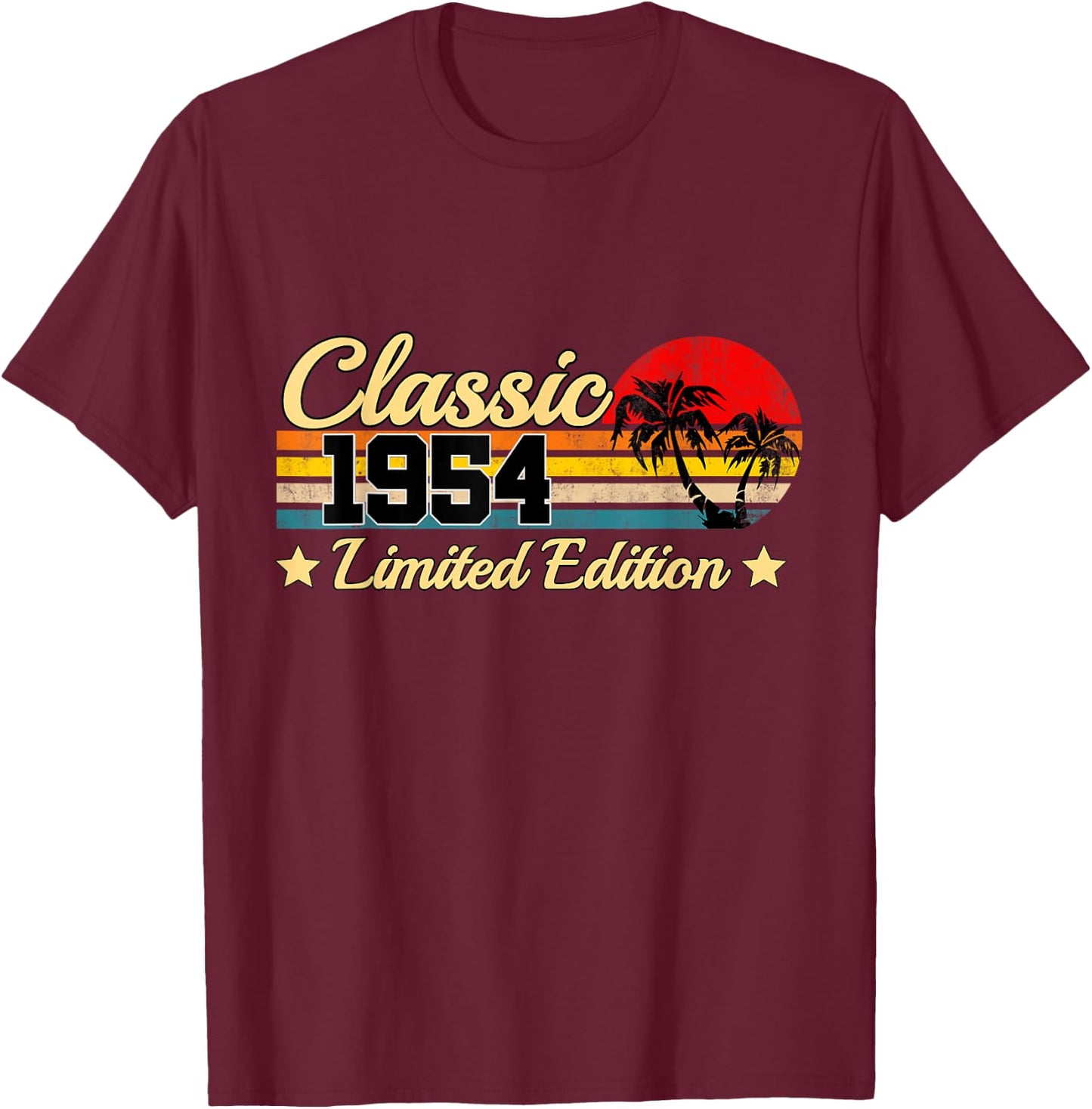Classic 1954 Limited Edition 70 years Old Gift 70th Birthday T-Shirt - T-Shirt | Maroon