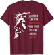 Face Of Jesus Christ Blessed Are The Merciful Vintage T-Shirt - T-Shirt | Maroon