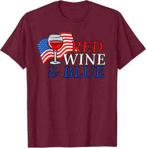 Red Wine & Blue T-Shirt - T-Shirt | Maroon
