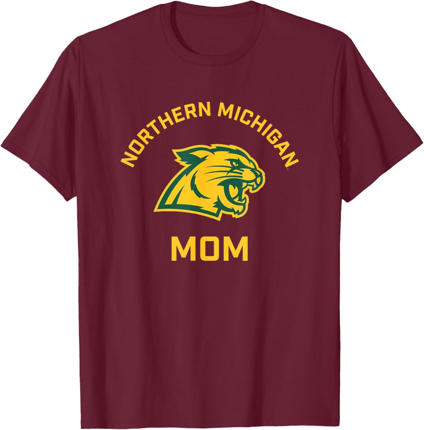 Northern Michigan University NMU Wildcats Arched Mom T-Shirt - T-Shirt | Maroon