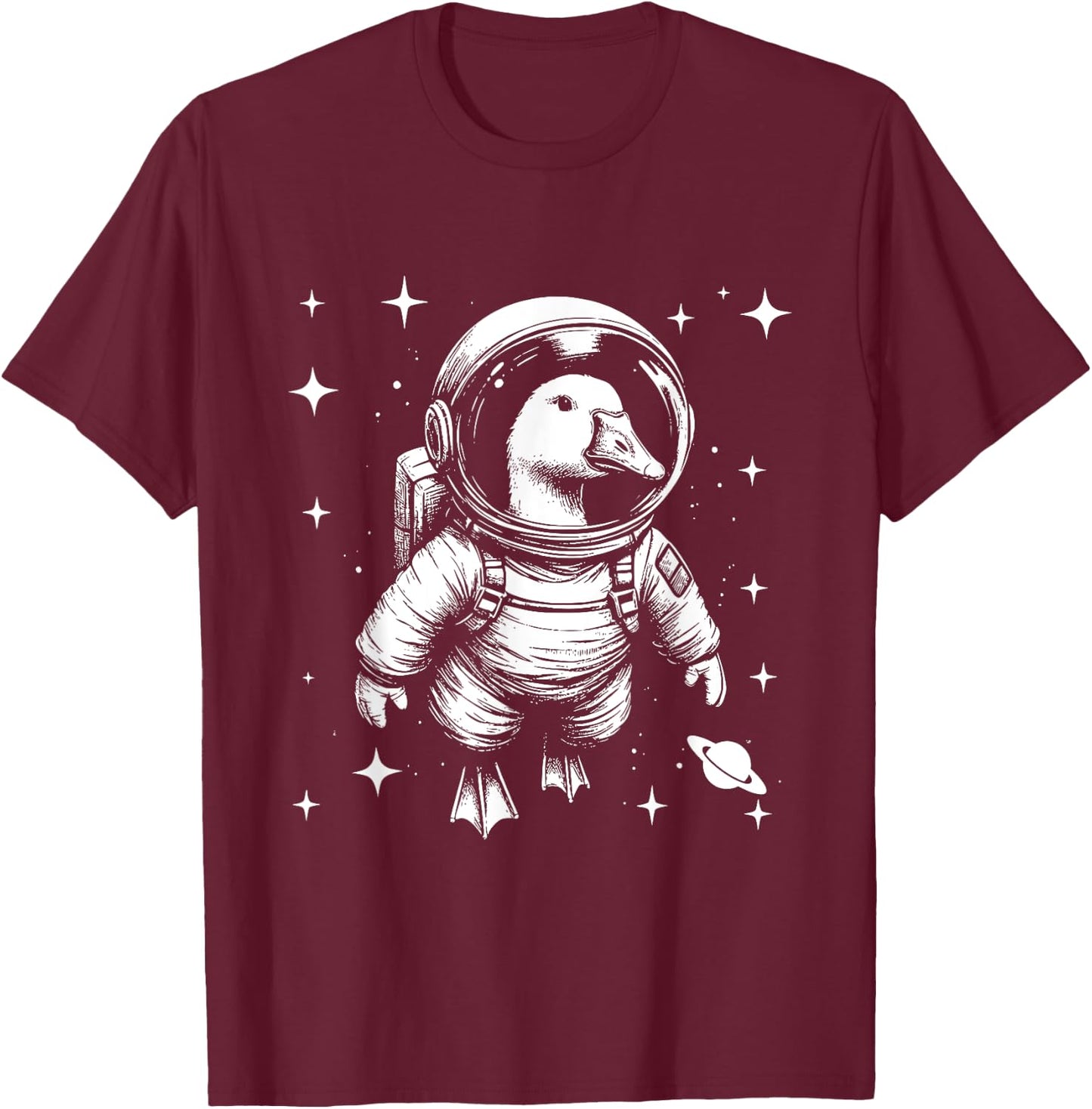 Goose Dad Mom Space - Astronaut Goose T-Shirt - T-Shirt | Maroon