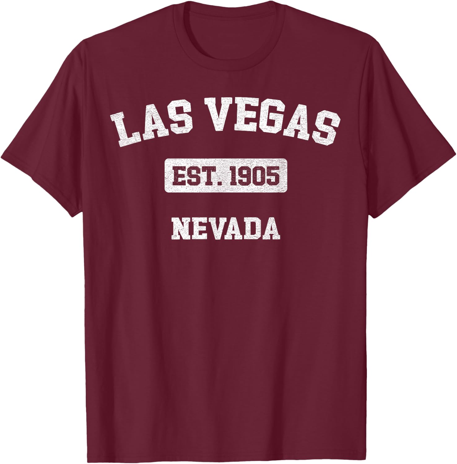 Vintage Las Vegas Nevada NV Est. 1905 Souvenir T-Shirt - T-Shirt | Maroon