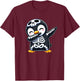Penguin Halloween Skeleton Kids Women Men Penguin T-Shirt - T-Shirt | Maroon