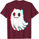Funny Cat Ghost Vaporwave Outfit Techno Rave EDM Music T-Shirt - T-Shirt | Maroon