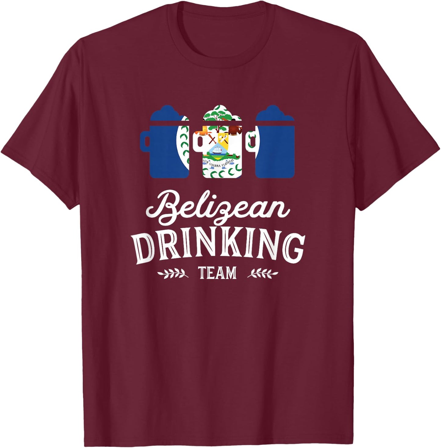Beer Belize Drinking Team Casual T-Shirt - T-Shirt | Maroon
