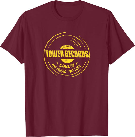 Tower Record Music Retro Vintage Life Classic Design T-Shirt - T-Shirt | Maroon