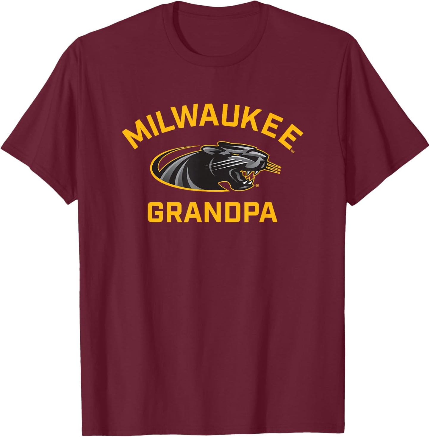 UW Milwaukee Panthers Arched Grandpa T-Shirt - T-Shirt | Maroon
