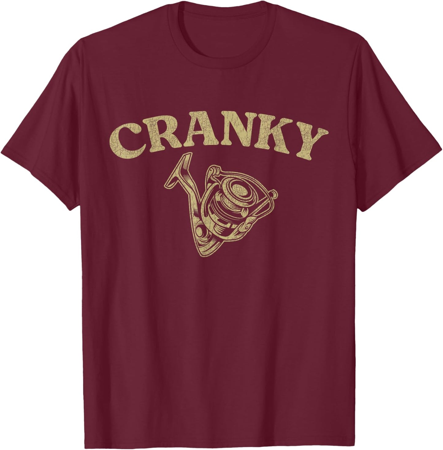 Crankbait Fishing Lure Funny Cranky Men Fishing T-Shirt - T-Shirt | Maroon