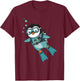Cute Scuba Diving Penguin T-Shirt - T-Shirt | Maroon