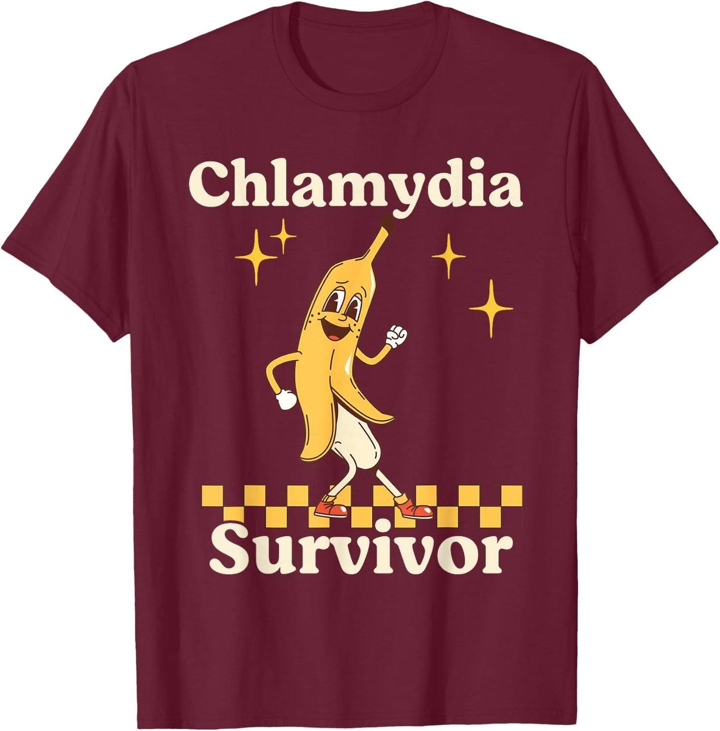 Funny Banana Chlamydia Survivor T-Shirt - T-Shirt | Maroon