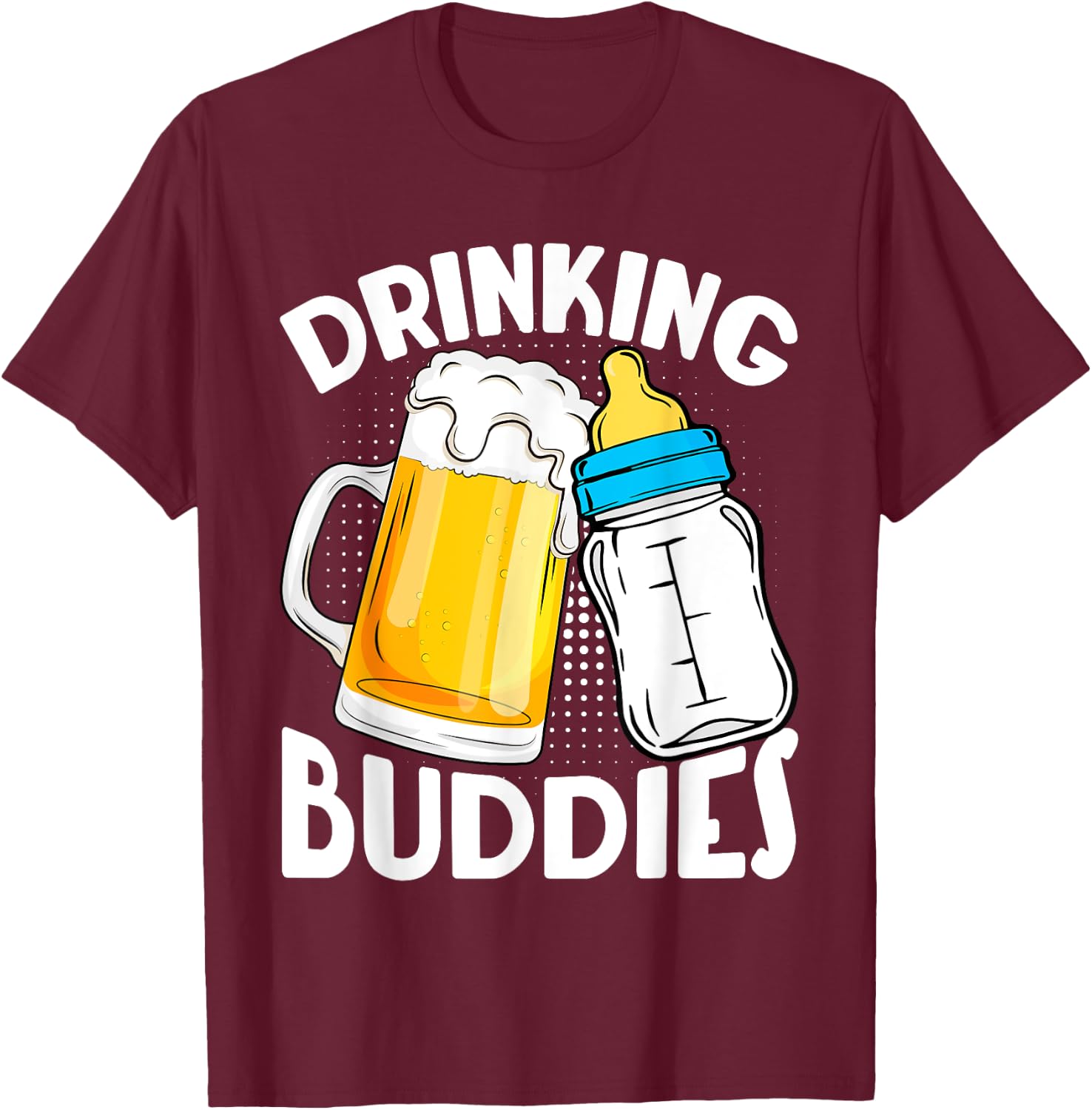 Beer Drinking Buddies Dad Son Daughter Fist Father's Day T-Shirt - T-Shirt | Maroon