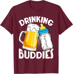 Beer Drinking Buddies Dad Son Daughter Fist Father's Day T-Shirt - T-Shirt | Maroon