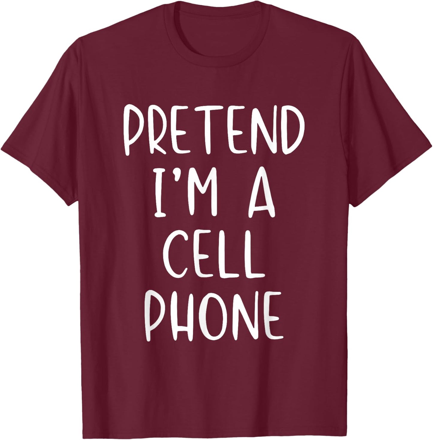 Pretend Cell Phone Costume Halloween Simple Funny Telephone T-Shirt - T-Shirt | Maroon