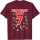 7th birthday boy airplane shirt-Seven Birthday party Kids T-Shirt - T-Shirt | Maroon