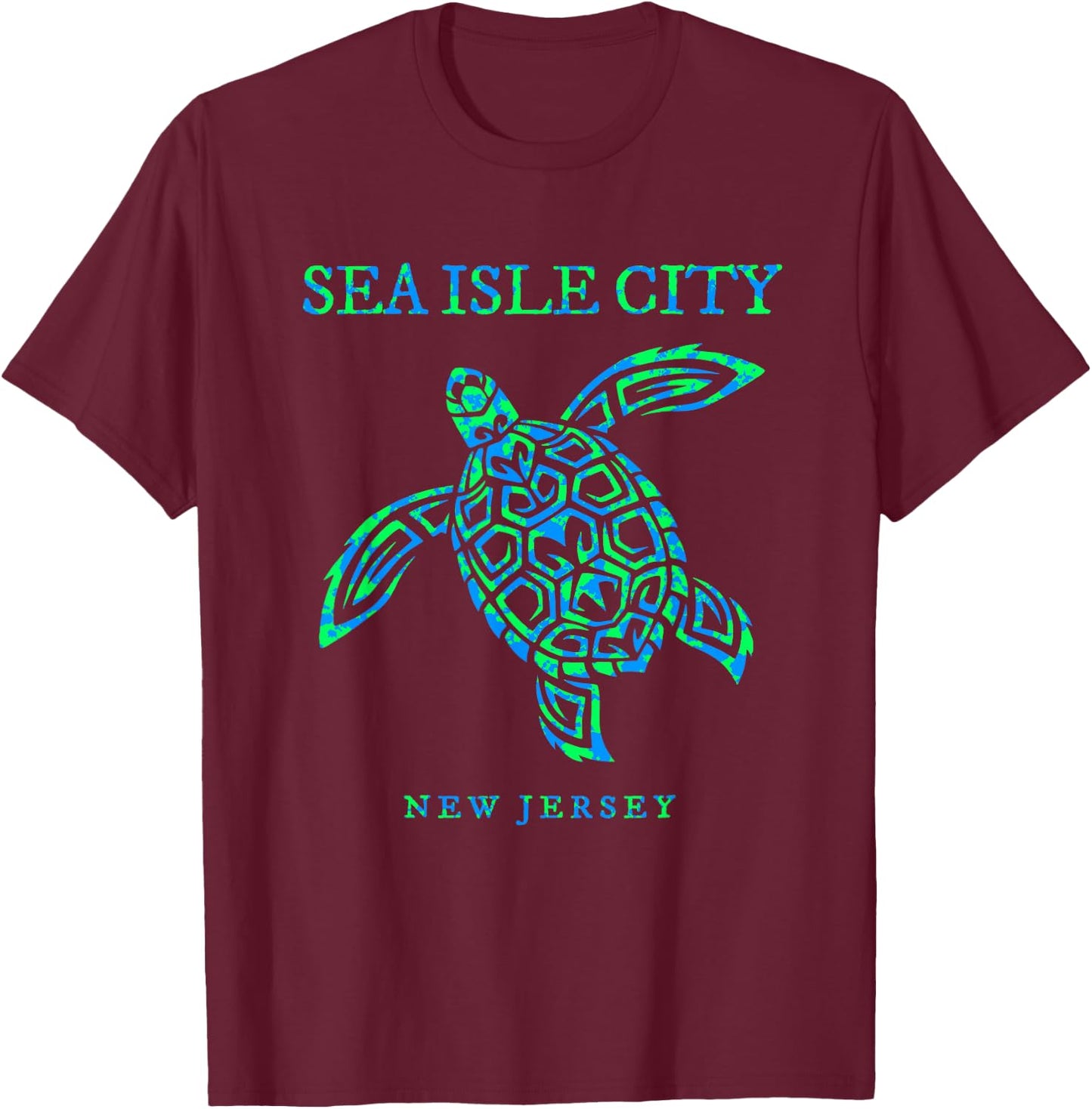 Sea Isle City New Jersey Sea Turtle Boys Girls Toddler T-Shirt - T-Shirt | Maroon