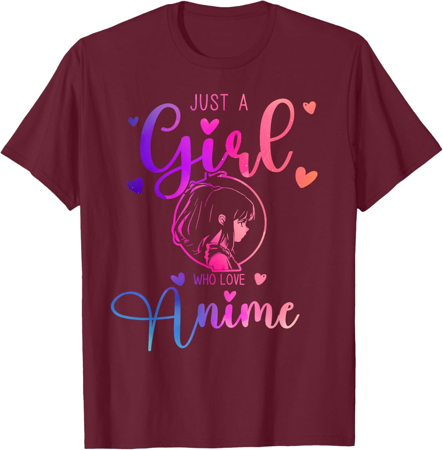 Just a Girl Who Loves Anime Dress and Kids T-Shirt - T-Shirt | Maroon