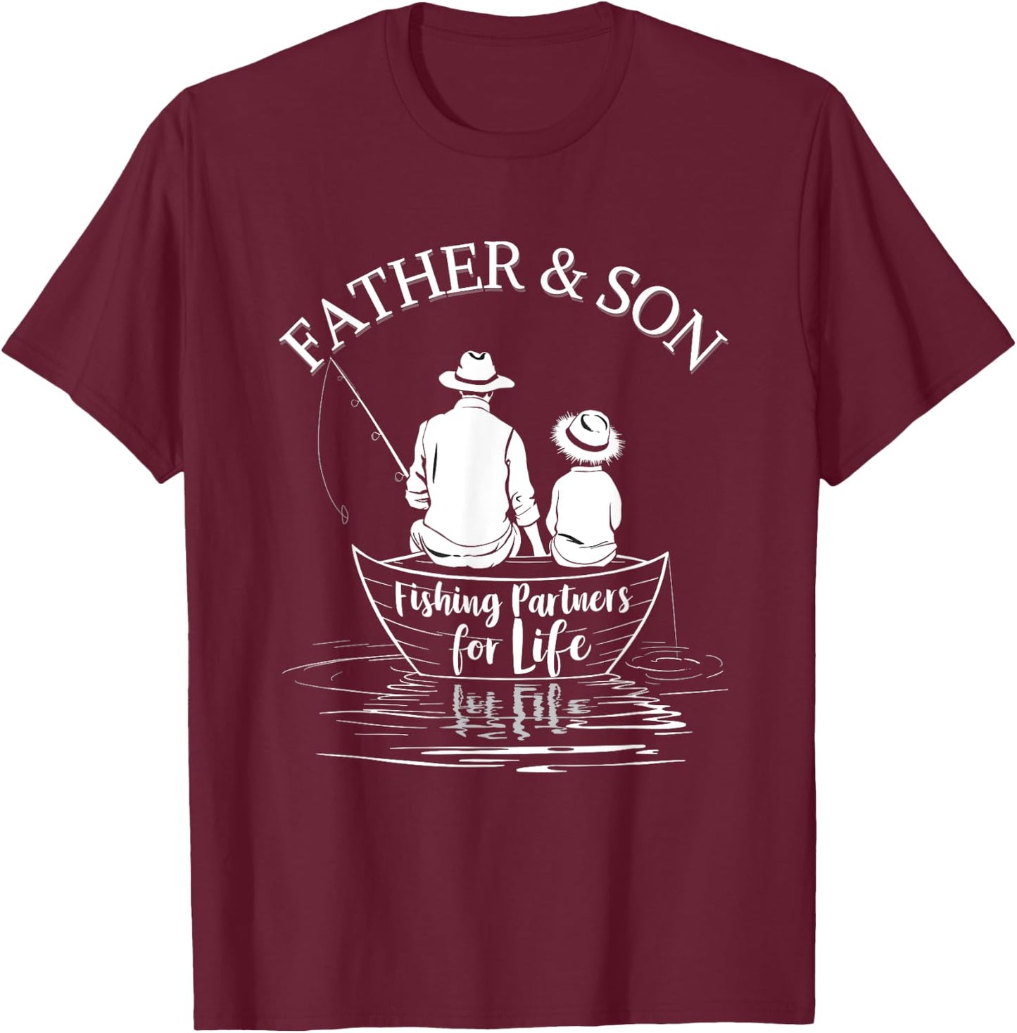 Fishing Partners For Life Father And Son Matching T-Shirt - T-Shirt | Maroon
