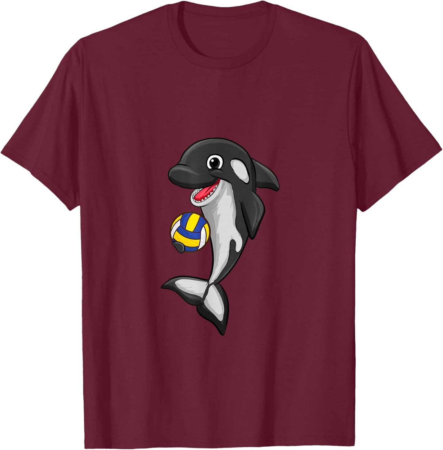 Volleyball Love Killer Whale Orca Lover Animal T-Shirt - T-Shirt | Maroon