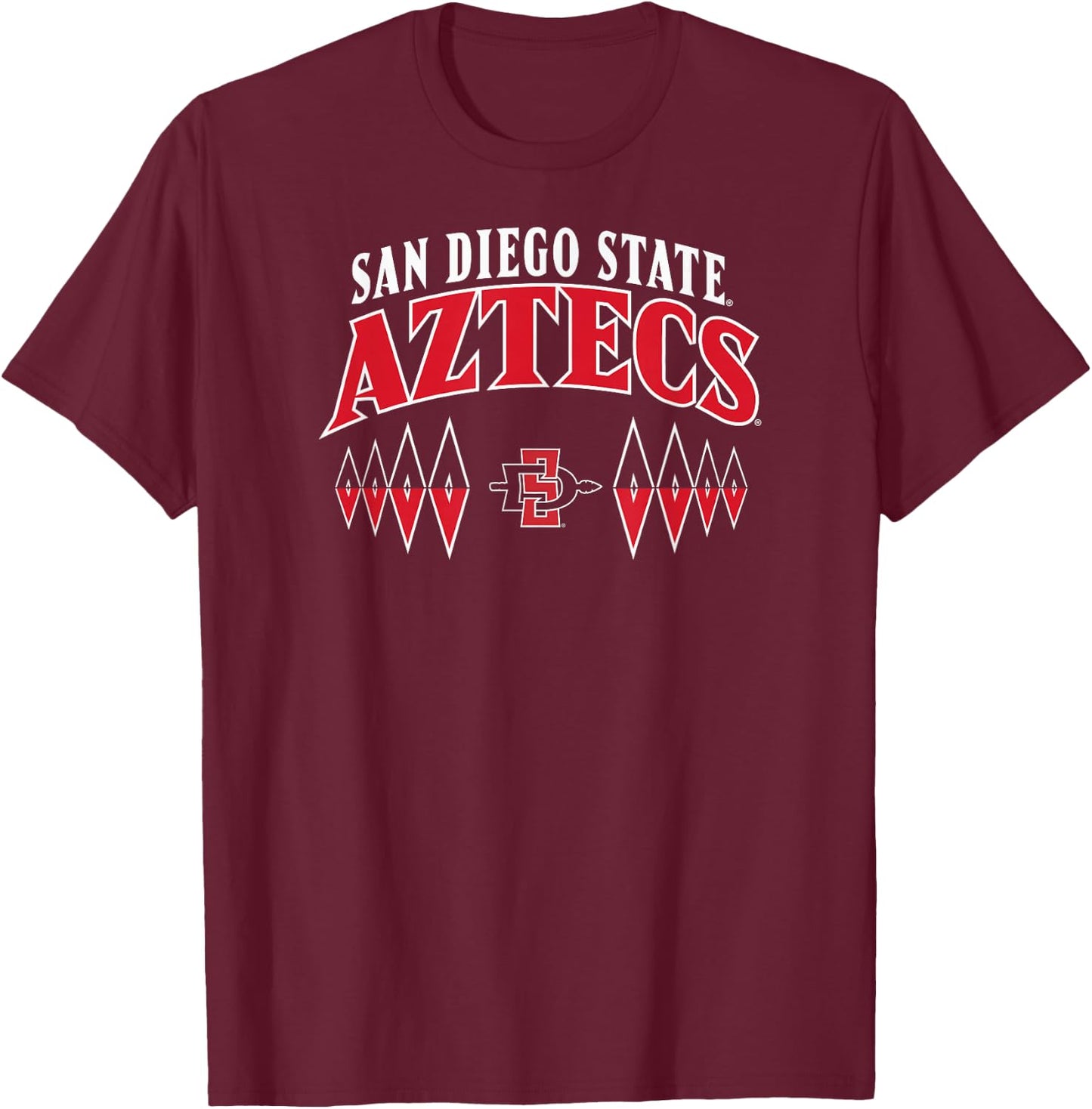 San Diego State Aztecs Split Black Officially Licensed T-Shirt - T-Shirt | Maroon