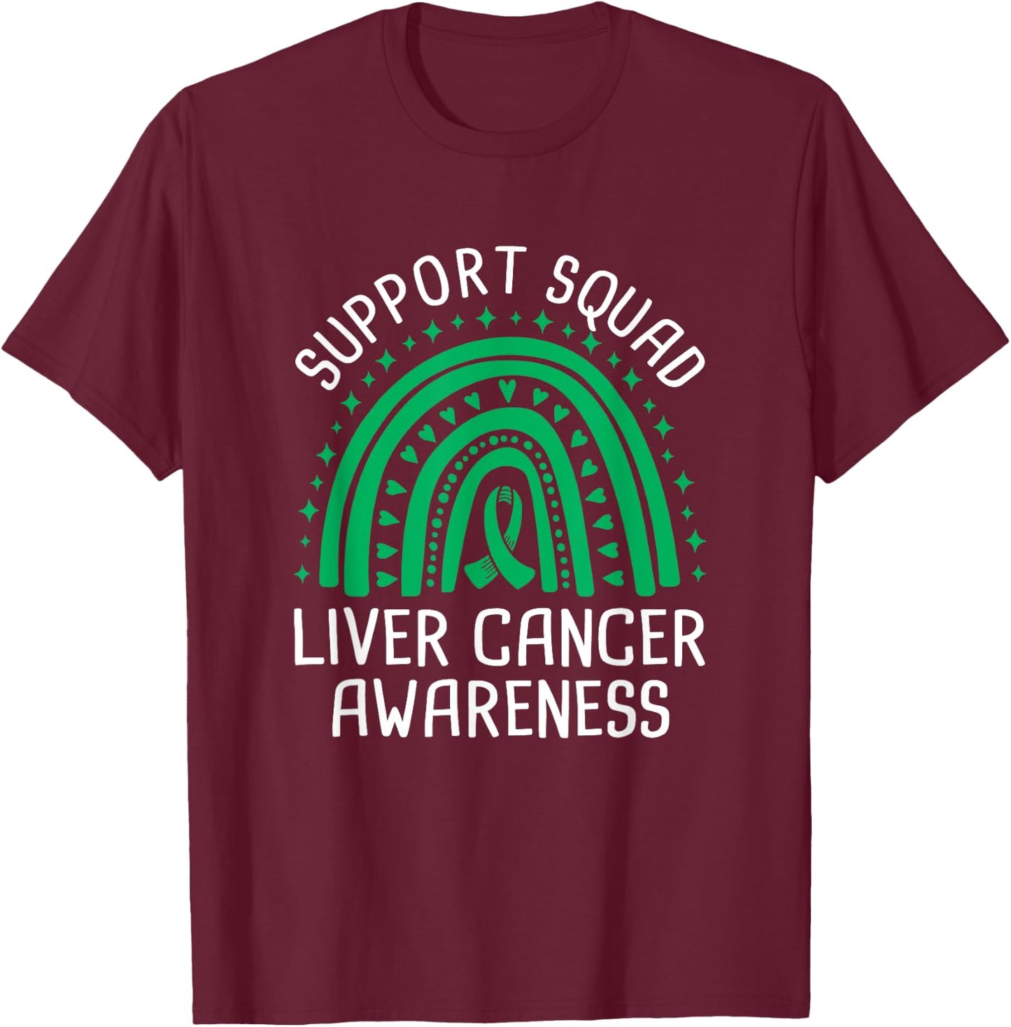 Support Squad Liver Cancer Awareness T-Shirt - T-Shirt | Maroon