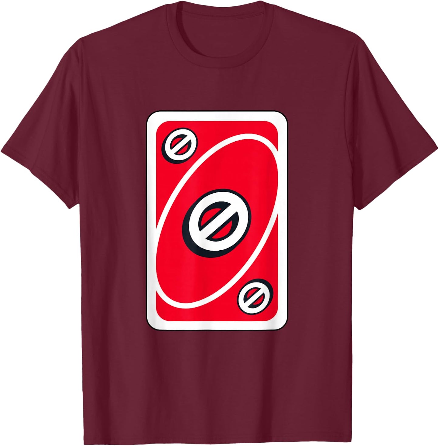 UNO - Red Skip Card T-Shirt - T-Shirt | Maroon