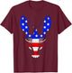 American Blue, White and Red Cool Lobsters Design T-Shirt - T-Shirt | Maroon