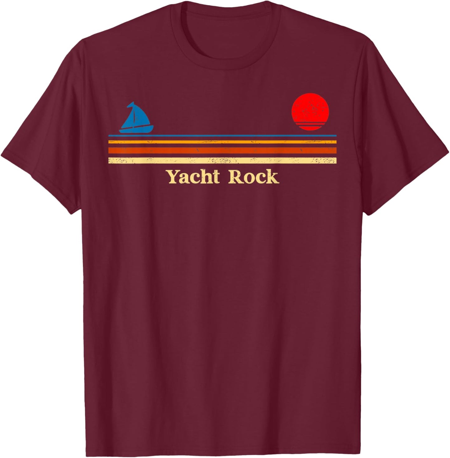 Retro Vintage Yacht Rock Sunset Design Women T-Shirt - T-Shirt | Maroon