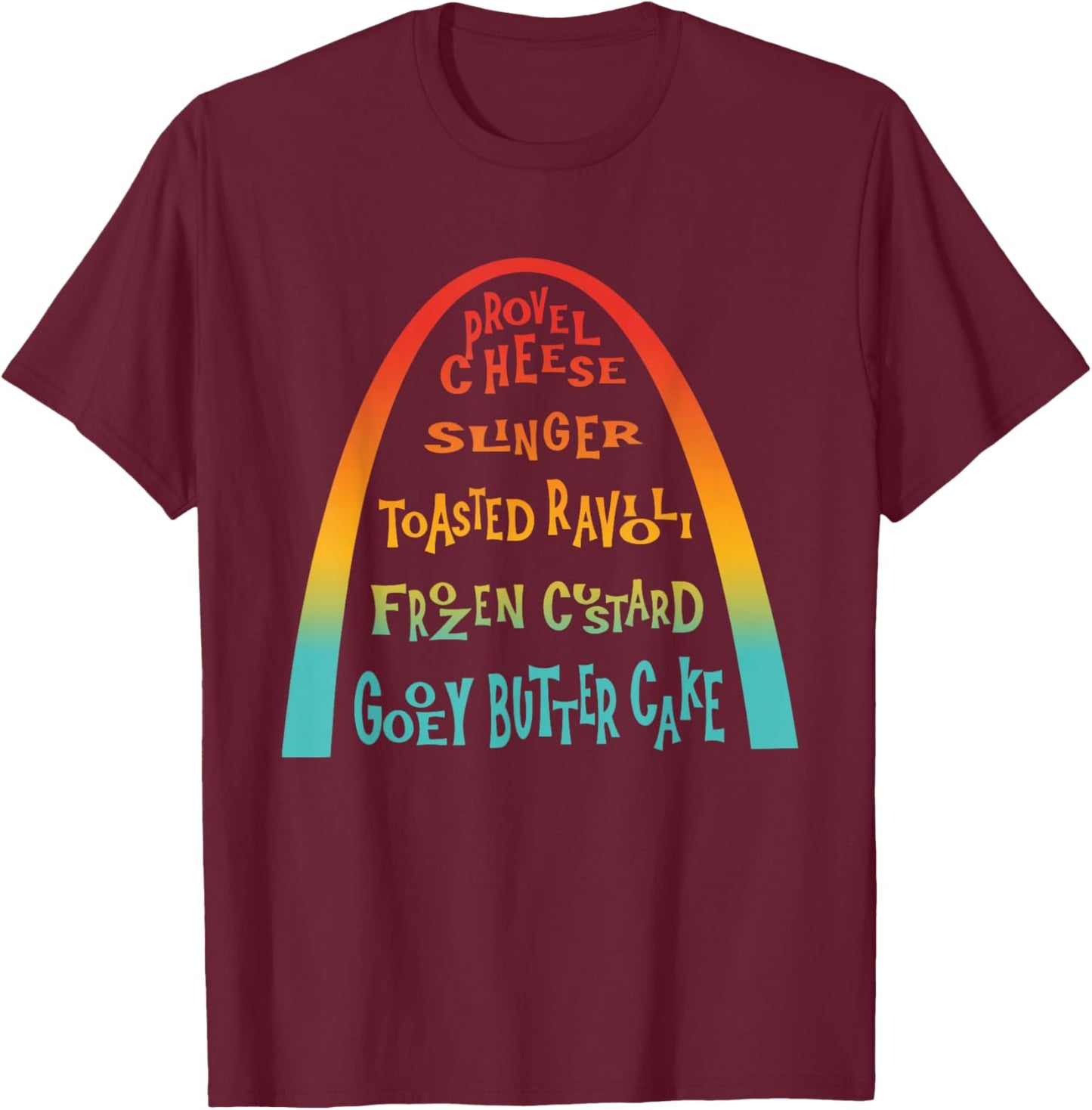 Provel Cheese Slinger Toasted Ravioli Funny T-Shirt - T-Shirt | Maroon