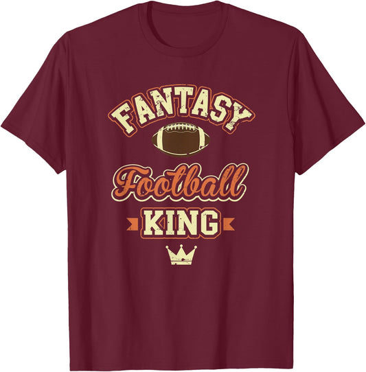 Fantasy Football King PPR League Champion Legend Draft Party T-Shirt - T-Shirt | Maroon