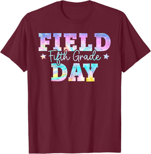 5th Grade Field Day 2024 Fifth Grade Tie dye Teacher Student T-Shirt - T-Shirt | Maroon