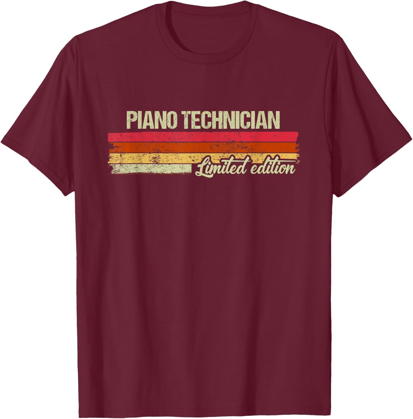 Vintage Piano Technician Limited Edition T-Shirt - T-Shirt | Maroon