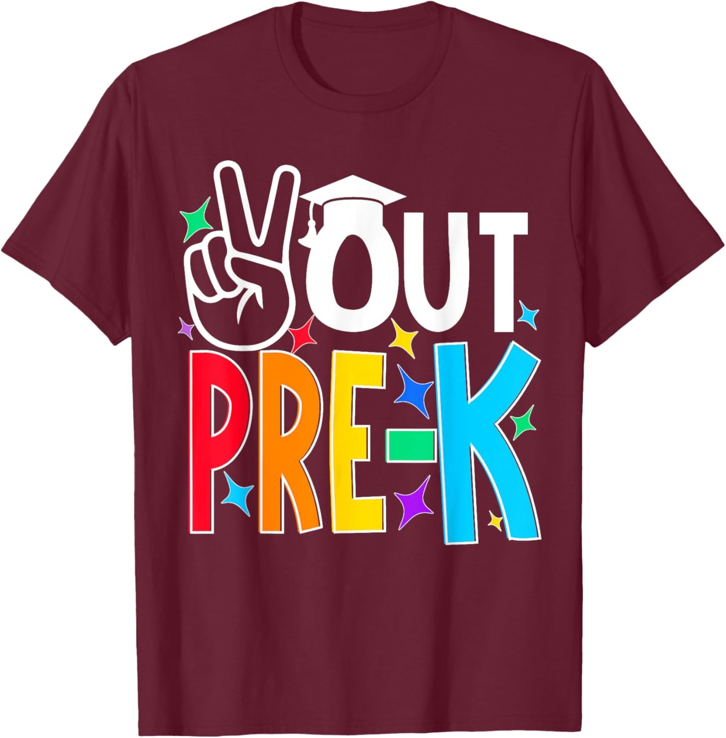 Peace Out Pre Kindergarten Last Day of Pre-k kids T-Shirt - T-Shirt | Maroon