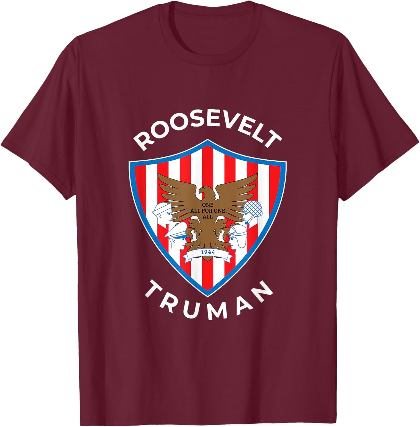 FDR Truman Campaign Franklin Delano Roosevelt T-Shirt - T-Shirt | Maroon
