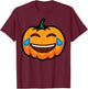 Pumpkin Two Eyes Wink Cry With Big Smile Halloween Costume T-Shirt - T-Shirt | Maroon