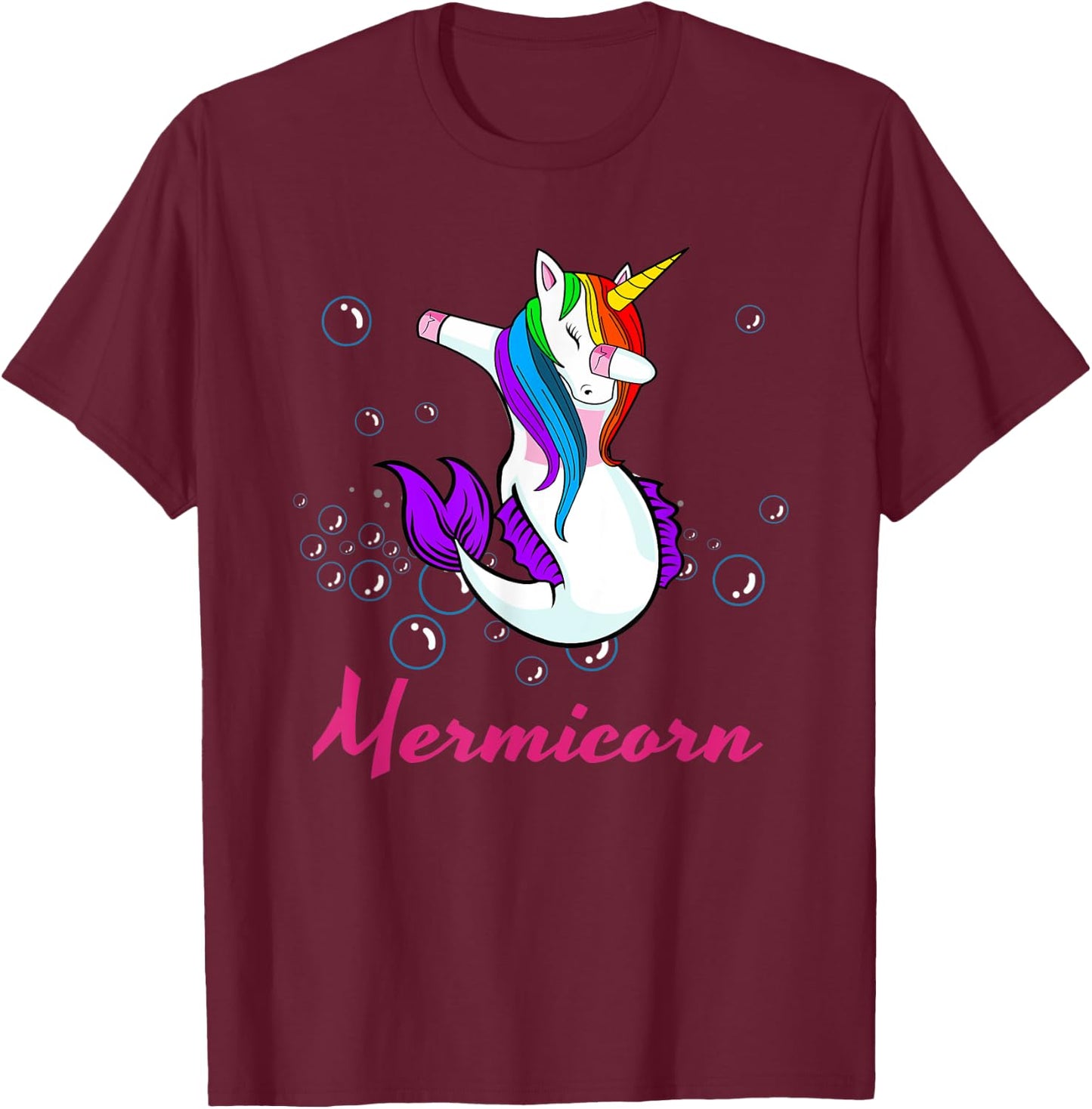 Mermicorn Unicorn Gift Girls Funny Unique Mermaid T-Shirt - T-Shirt | Maroon