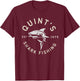 Vintage Quint's Shark Fishing 1975 Retro T-Shirt - T-Shirt | Maroon
