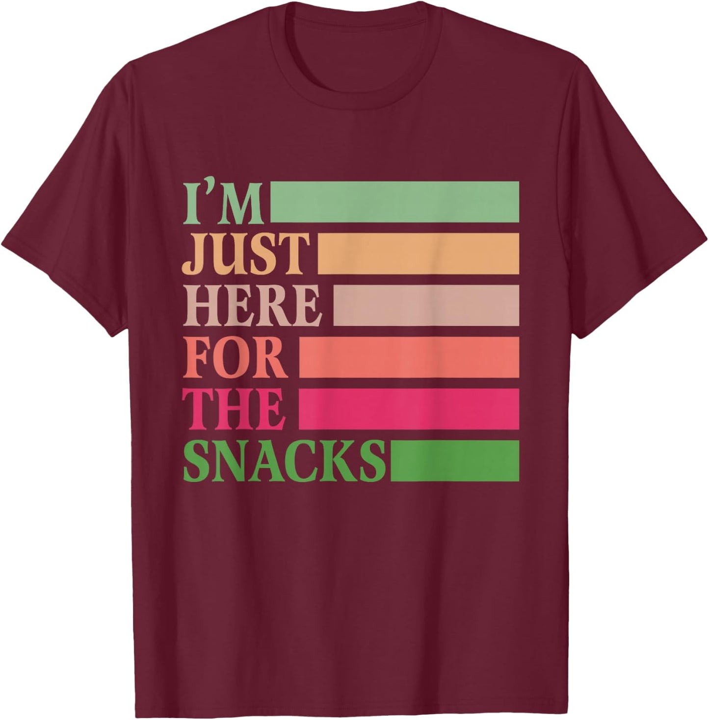 I'm Just Here For The Snacks Vintage Funny Food Toddler T-Shirt - T-Shirt | Maroon