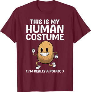 Funny Potato Costume Women Kids Adult Potato Novelty T-Shirt - T-Shirt | Maroon