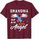 Grandma Of An Angel Pregnancy and Infant Loss Awareness T-Shirt - T-Shirt | Maroon