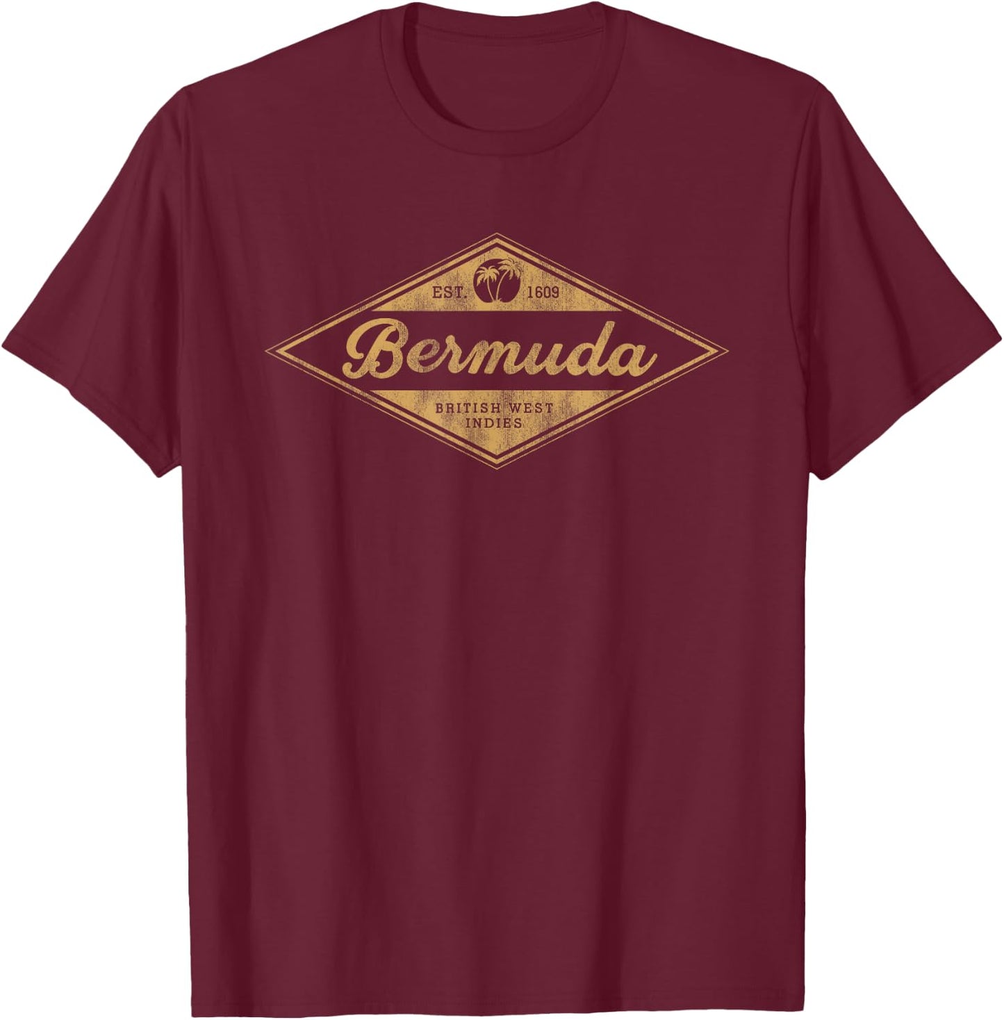 Retro Bermuda Souvenir Vintage Throwback Cruise T-Shirt - T-Shirt | Maroon