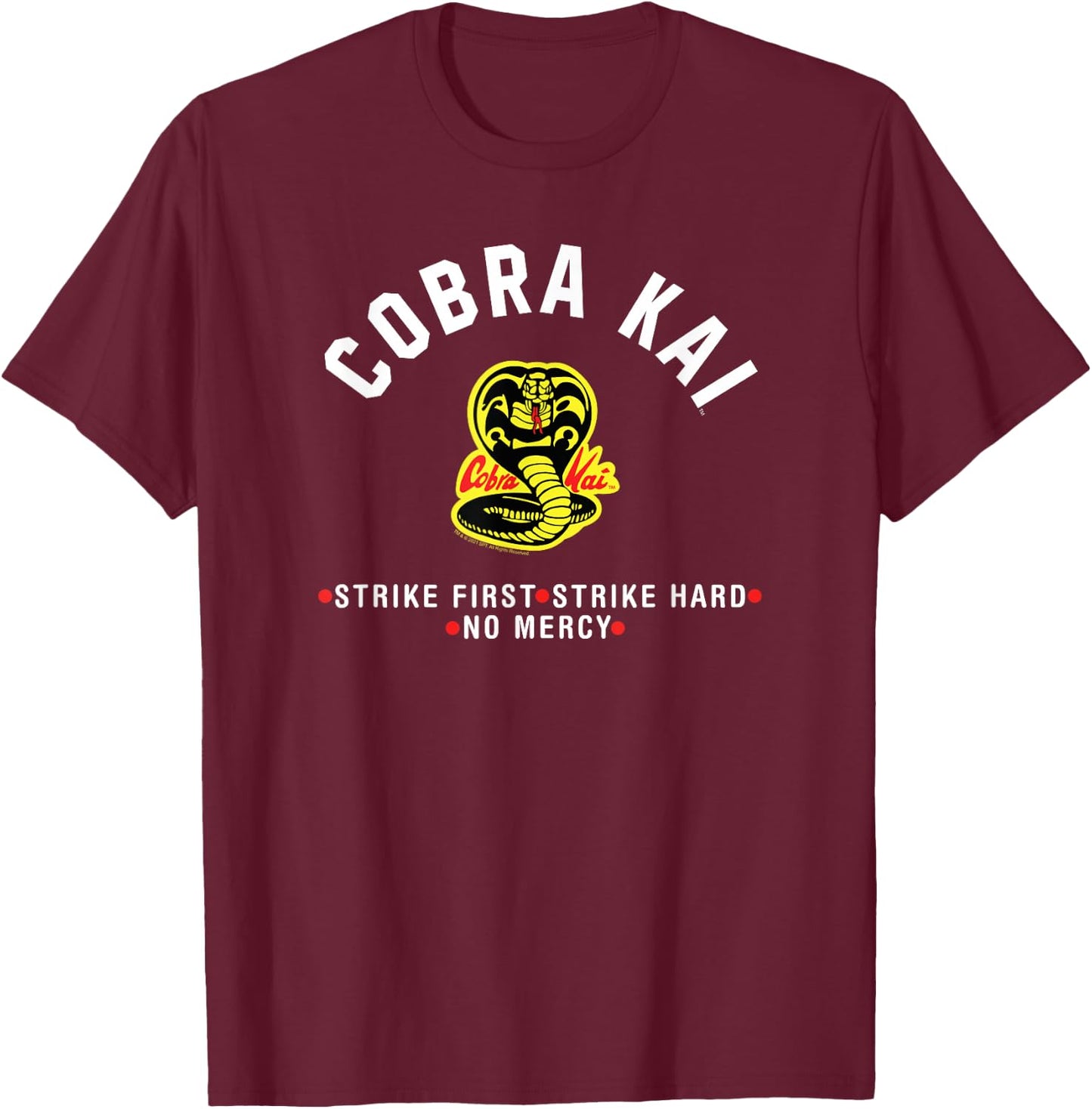 Cobra Kai Modern Cobra Logo TV Show T-Shirt - T-Shirt | Maroon